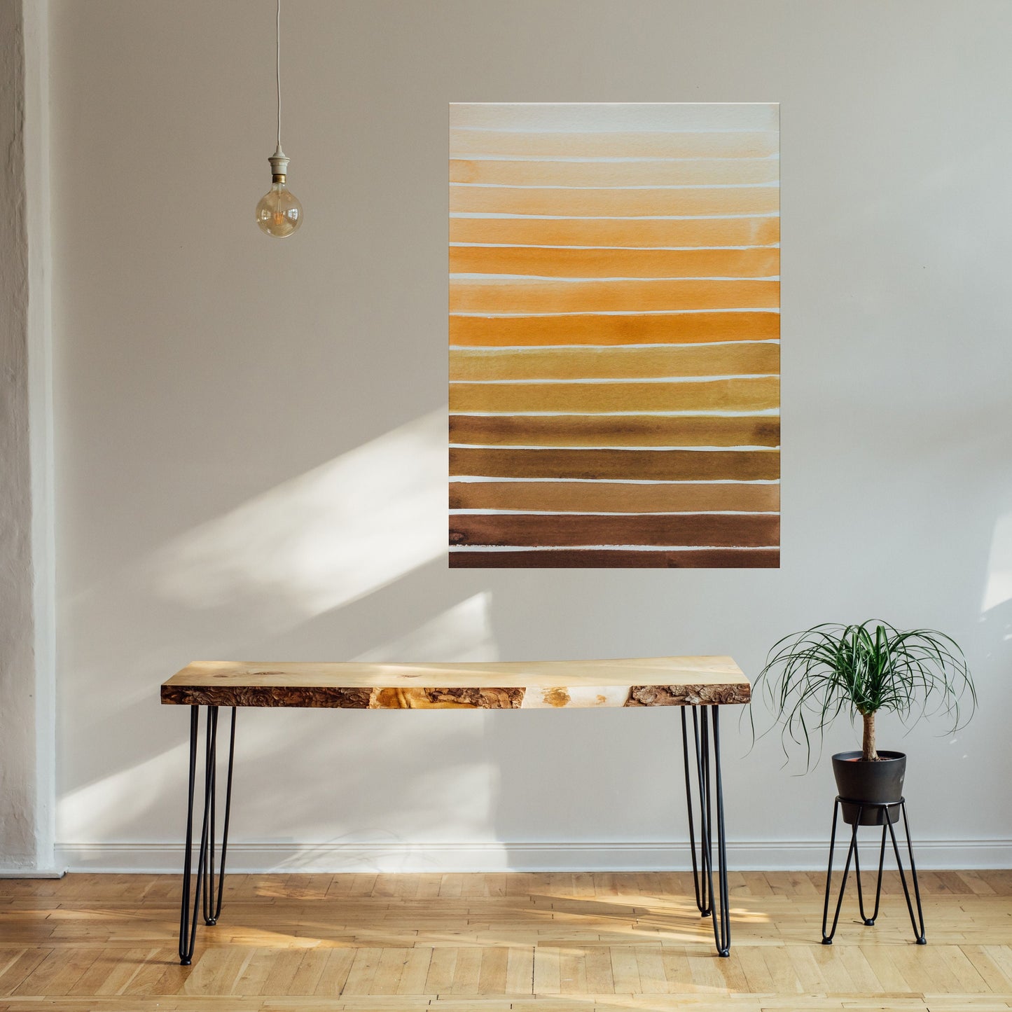 Brown Stripes | Watercolor Collection | Line Art Collection | Minimalist Art