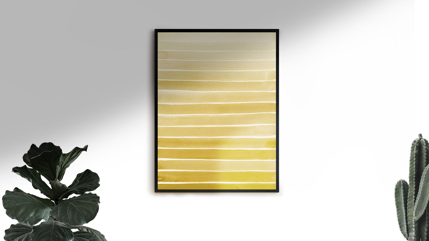 Yellow Stripes | Watercolor Collection | Line Art Collection | Minimalist Art