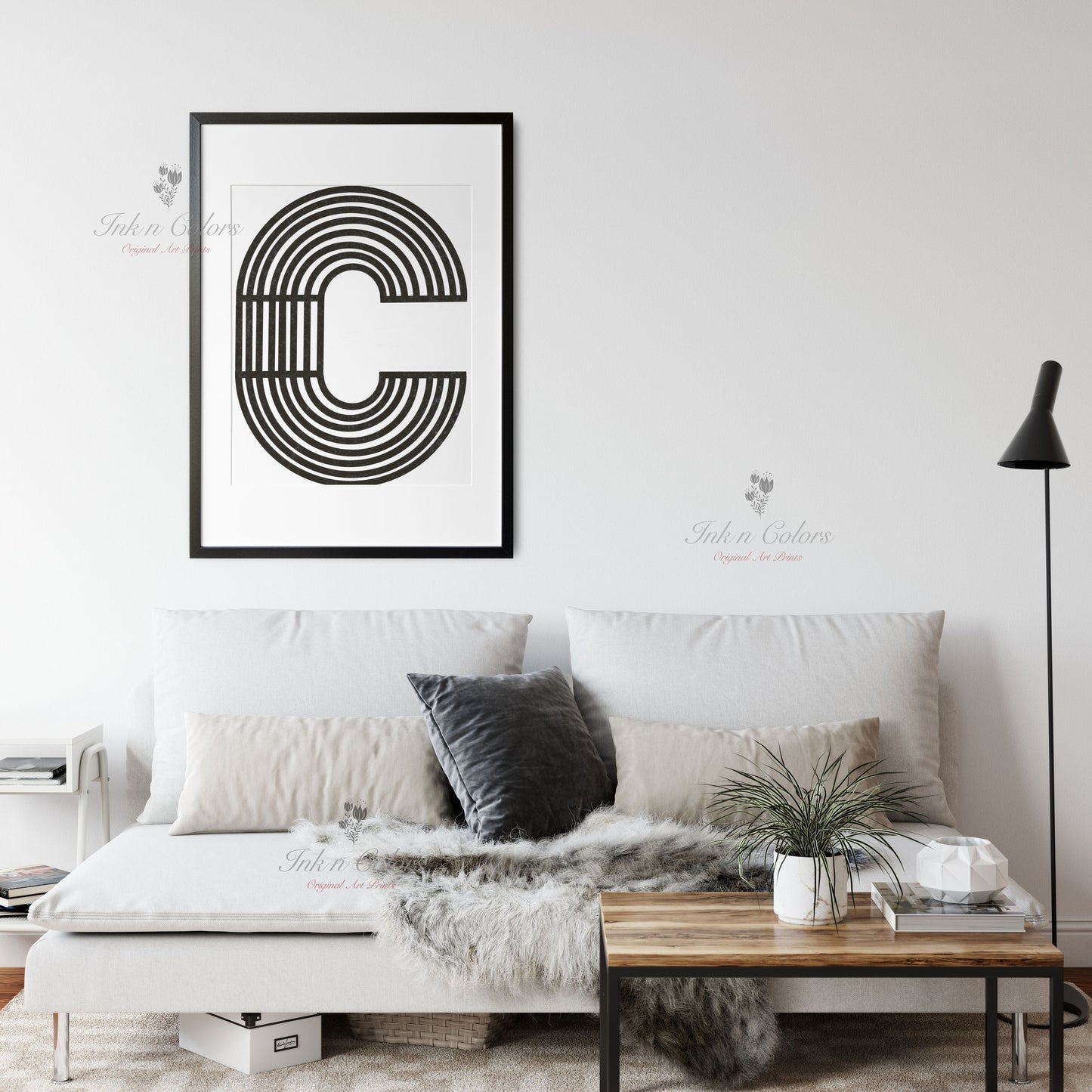 Alphabet C |  A-Z prints | Line Art Collection | Minimalist Art