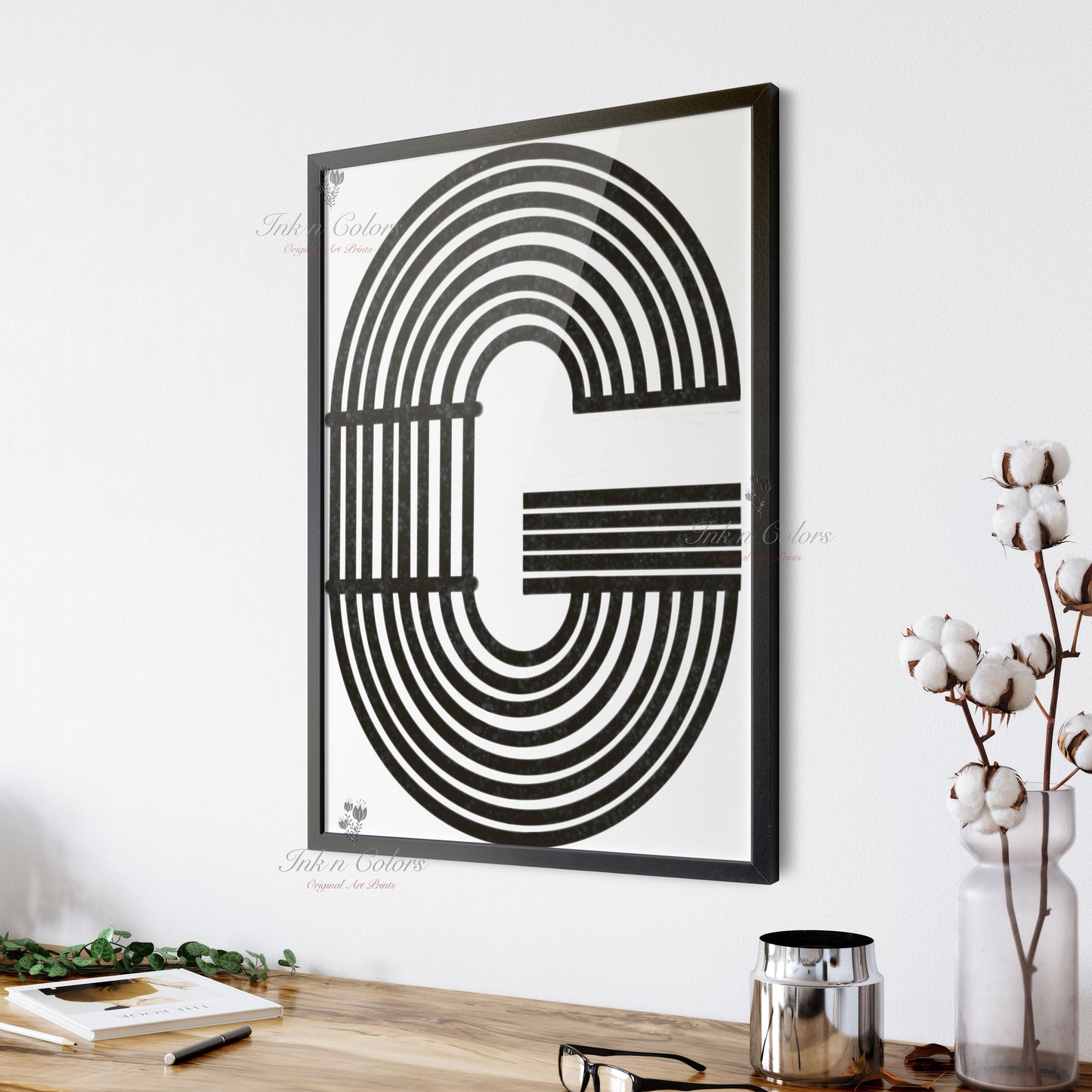 Alphabet G |  A-Z prints | Line Art Collection | Minimalist Art