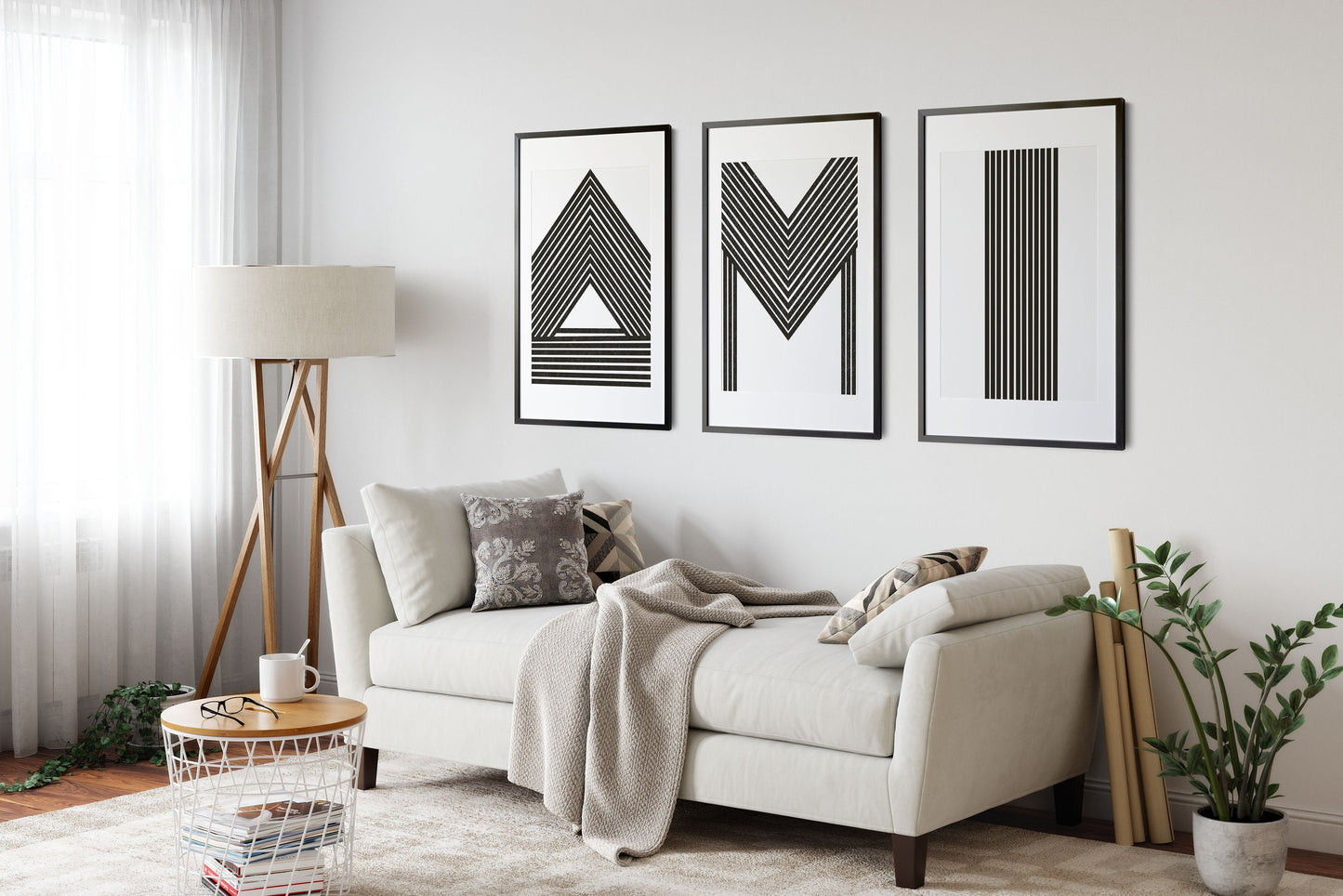 Alphabet M |  A-Z prints | Line Art Collection | Minimalist Art