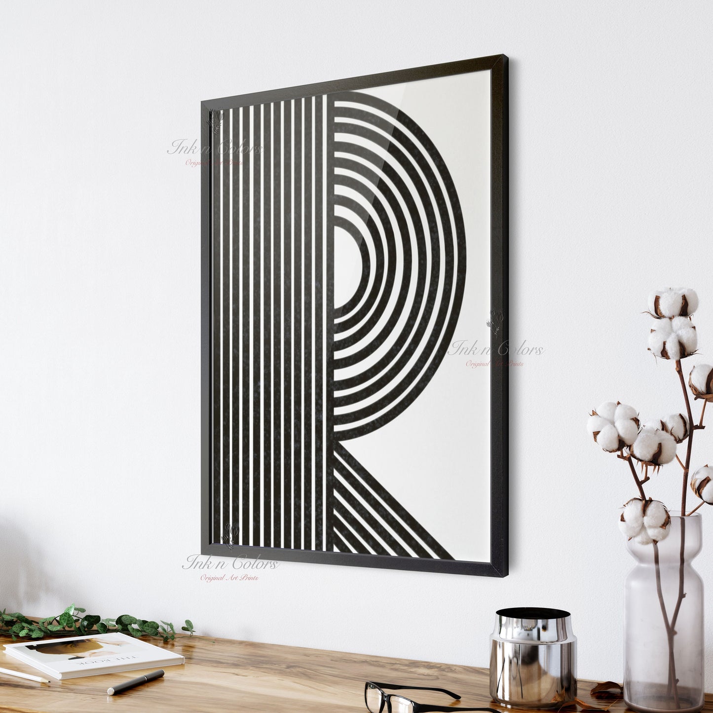 Alphabet R |  A-Z prints | Line Art Collection | Minimalist Art