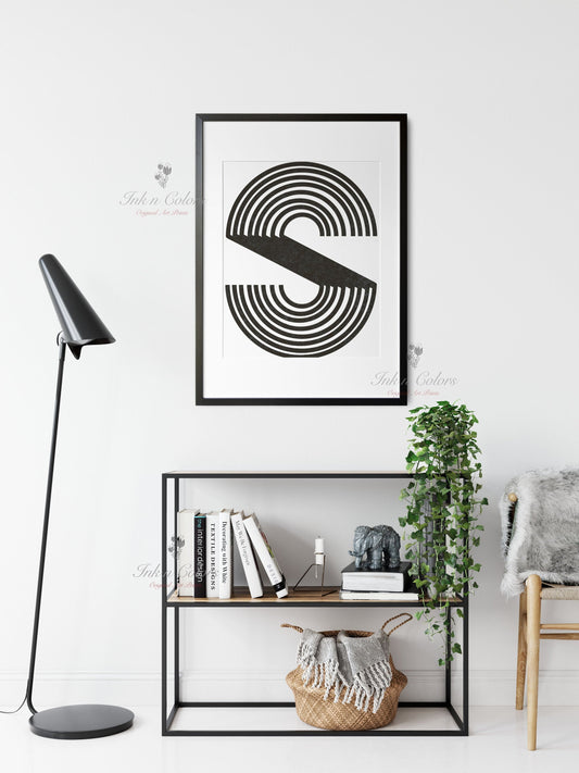 Alphabet S |  A-Z prints | Line Art Collection | Minimalist Art