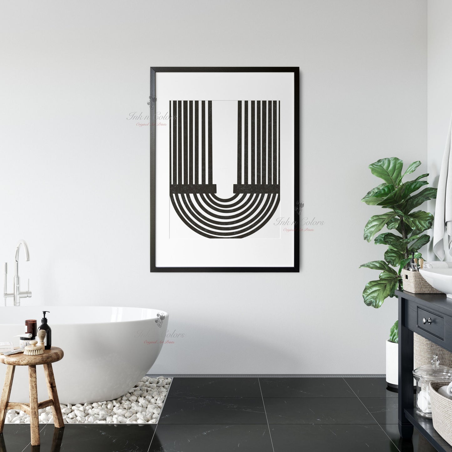 Alphabet U |  A-Z prints | Line Art Collection | Minimalist Art