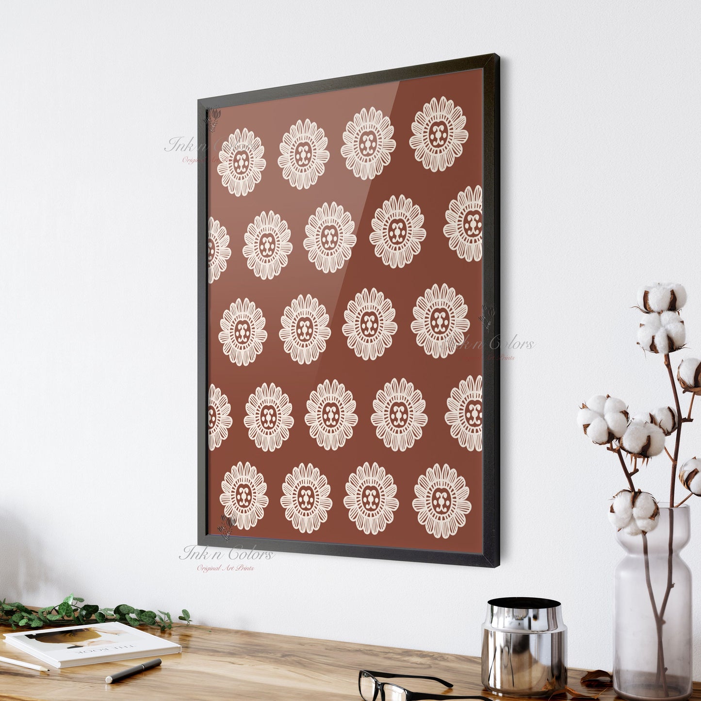Folk Art | Floral Art pattern | Terracotta Collection | India Artwork