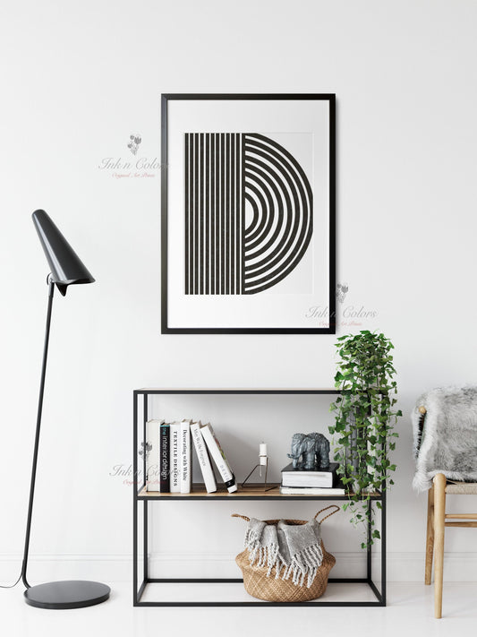 Alphabet D |  A-Z prints | Line Art Collection | Minimalist Art