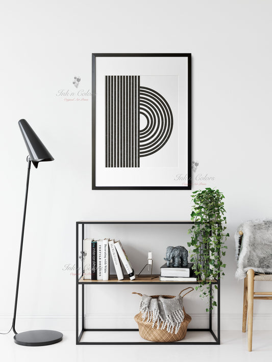 Alphabet P |  A-Z prints | Line Art Collection | Minimalist Art