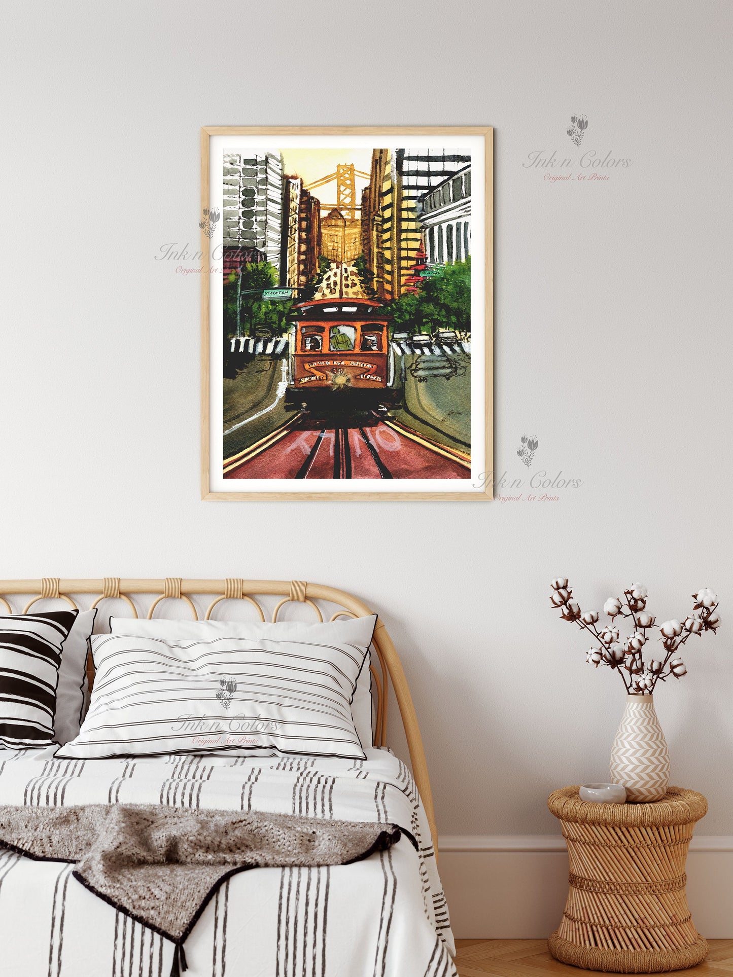 San Francisco | Cable Car | California | City Print | Watercolor Collection