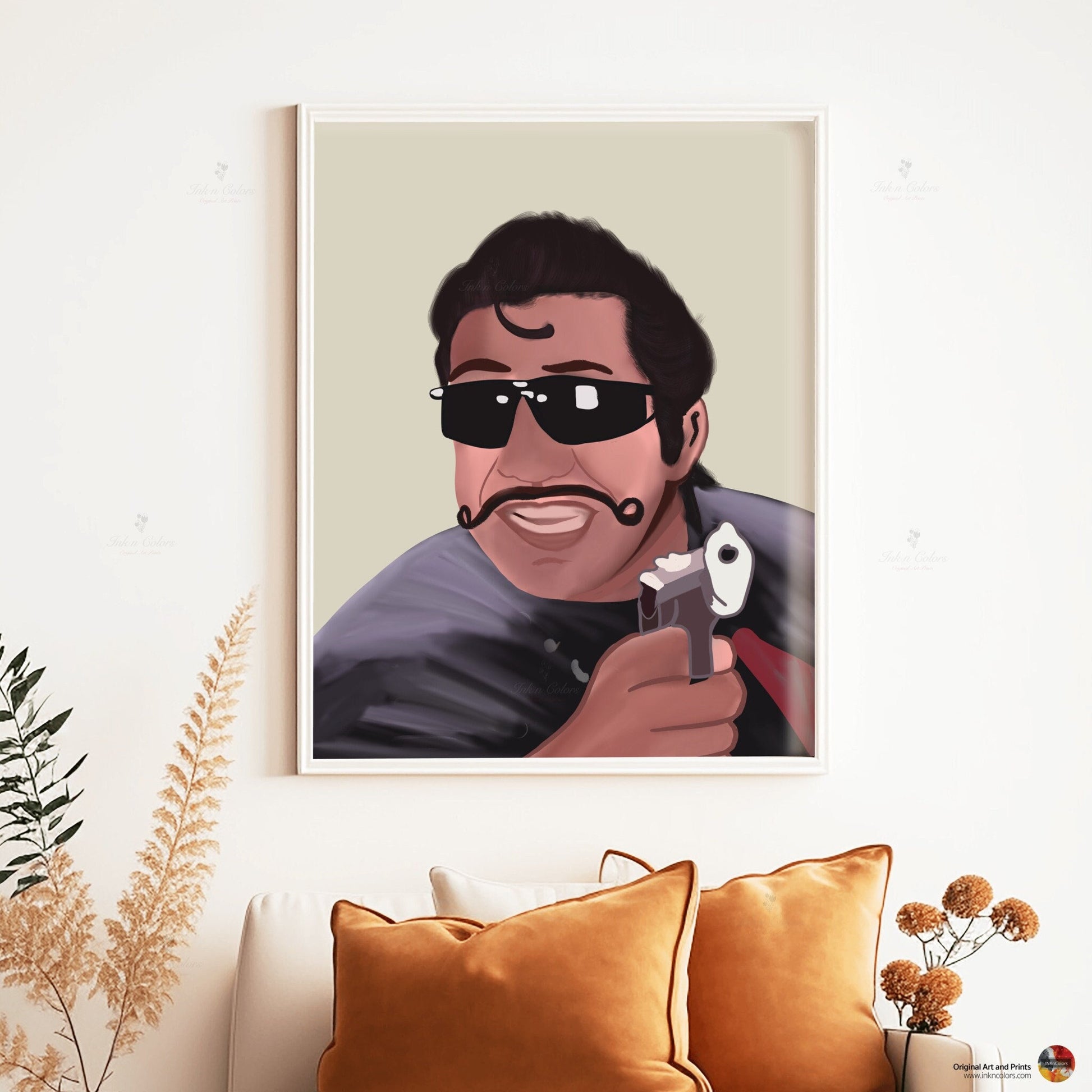 Bollywood Art,Gogo,Movie Poster,Indian Films,Wall Decor,Desi Art Print,Drawing,Retro Poster,Vintage film Poster,,UNFRAMED Art Print
