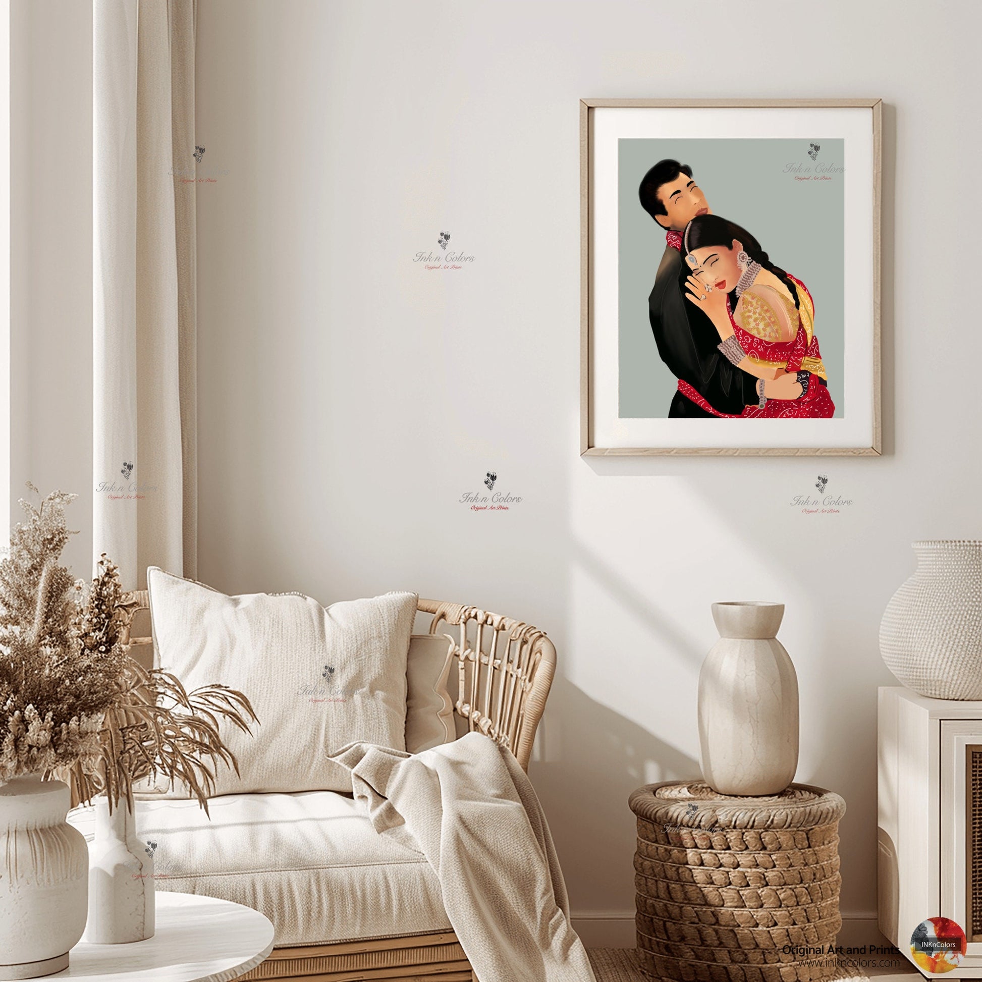 Bollywood Art,Hum Dil De Chuke Sanam,Movie Poster,Indian Films,Wall Decor,Desi Art Print,Drawing,Vintage film Poster,UNFRAMED Art Print