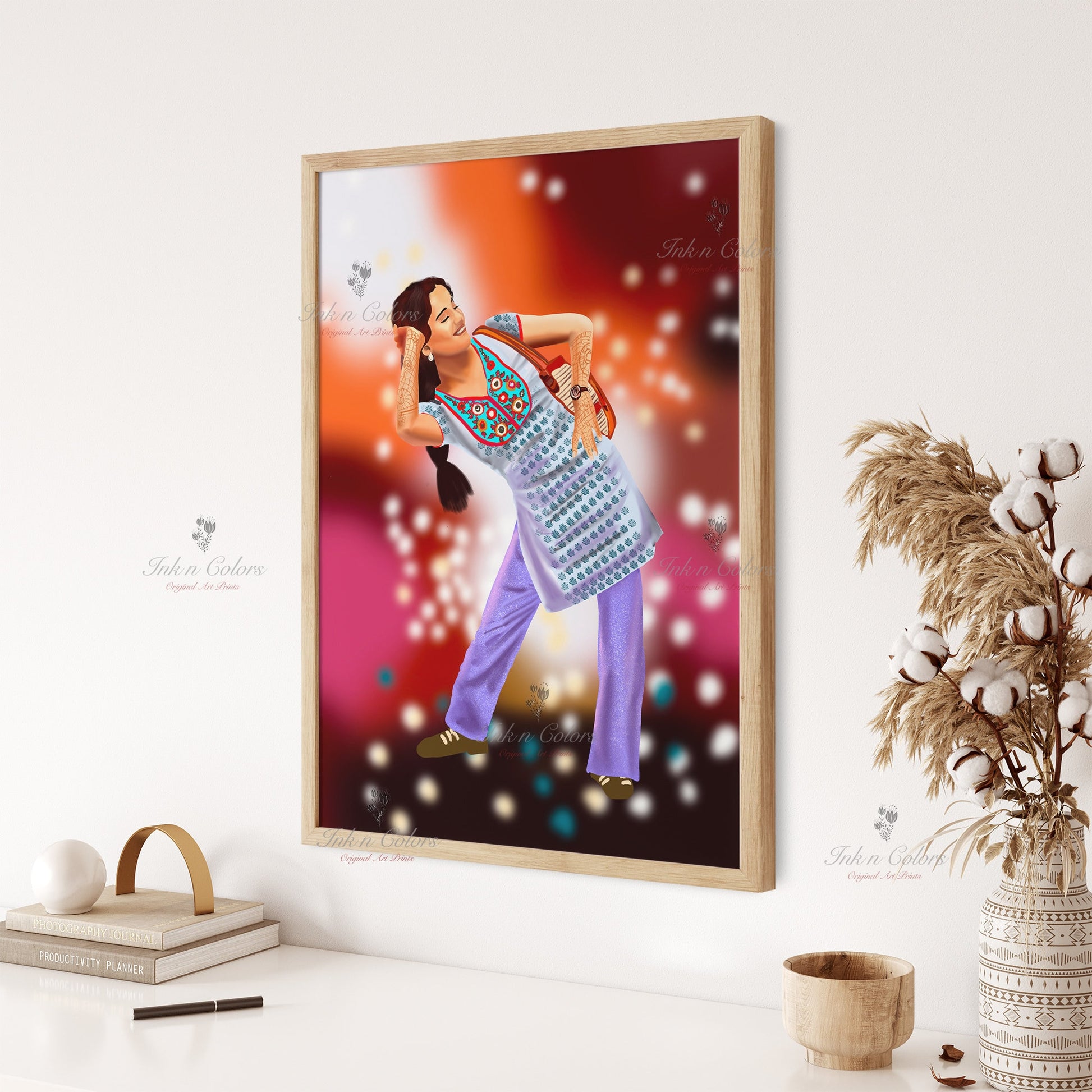 Bollywood Art-Queen,Movie Poster,Indian Films,Wall Decor,Desi Art Print,Drawing,Retro Poster,Digital Illustration|Vintage film Poster,Film#1
